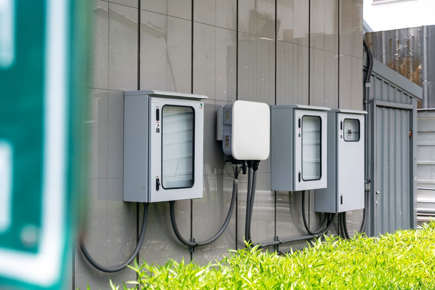 Electrical distribution equipment inside a commercial building
